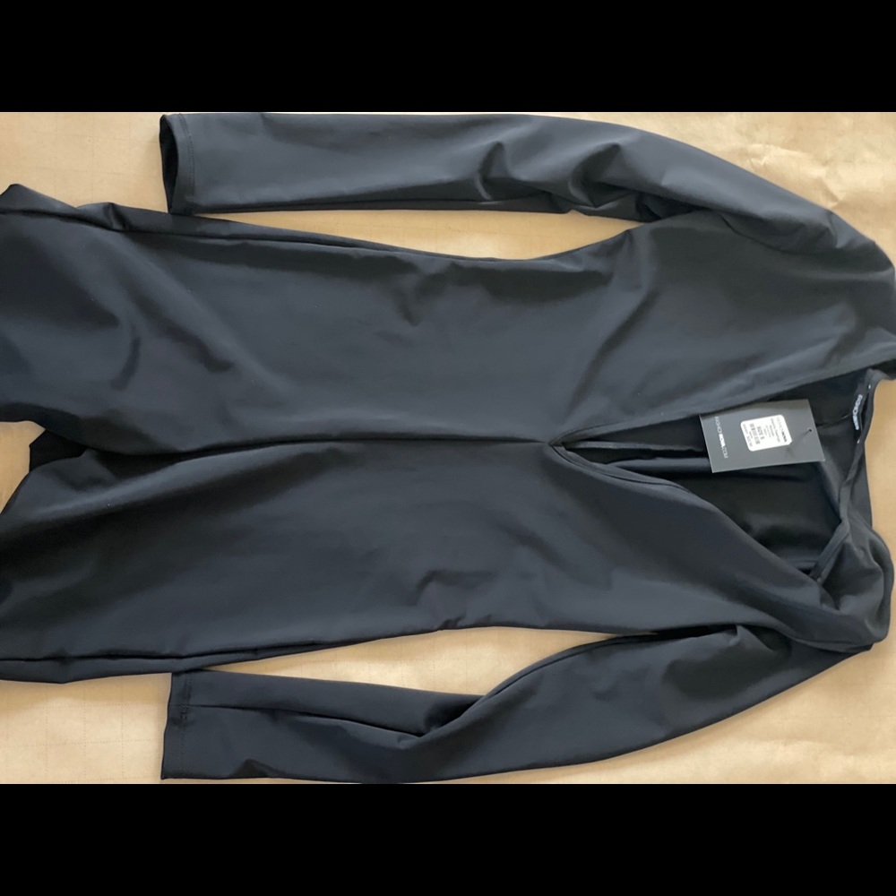 Black v neck cat suit